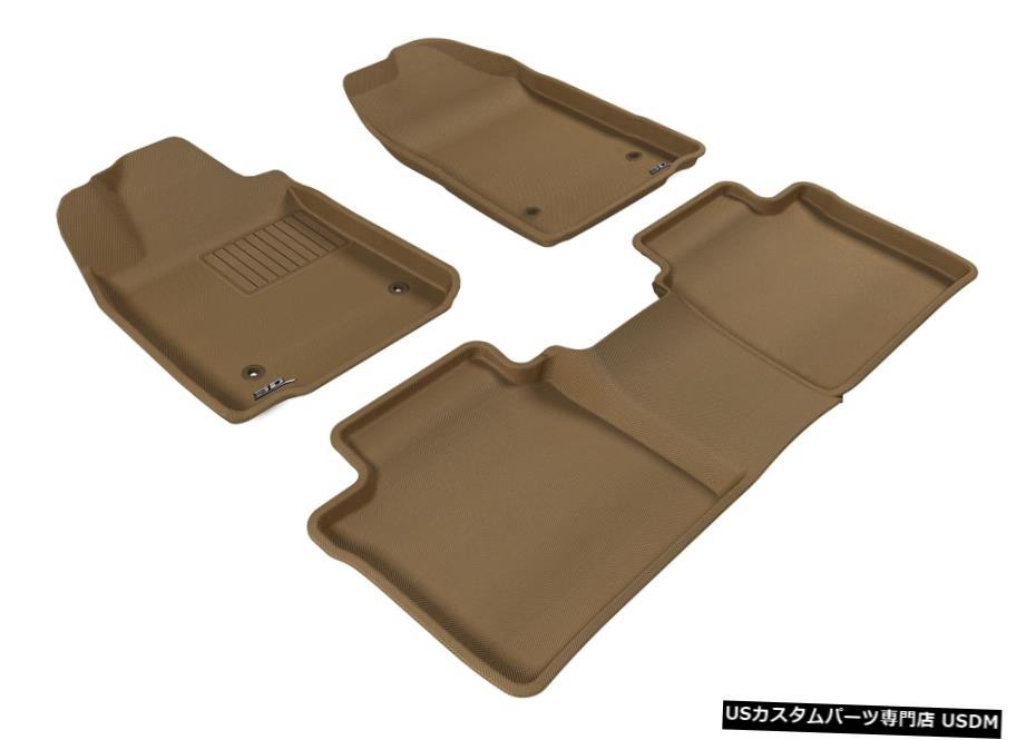 Floor Mat カグー全天候型カスタムフィットライナータン1列目および2列目フロアマットL1LX00001502 Kagu All-Weather Custom Fit Liners Tan 1st And 2nd Row Floor Mats L1LX00001502 【並行輸入品】