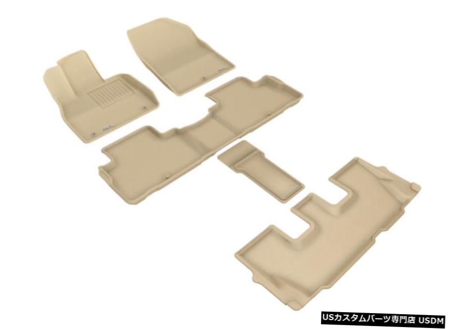 Floor Mat カグー全天候型カスタムフィットライナータン1、2、3列目フロアマットL1HY10101502 Kagu All-Weather Custom Fit Liners Tan 1st 2nd 3rd Row Floor Mats L1HY10101502 【並行輸入品】