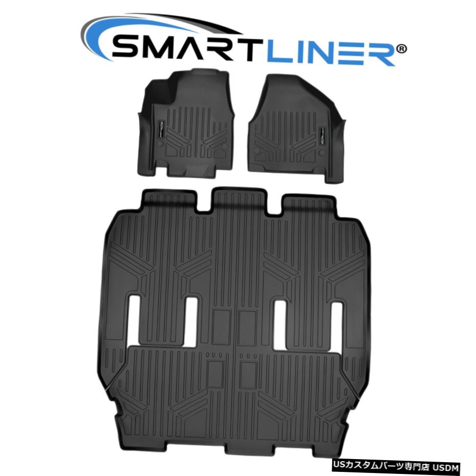 Floor Mat SMARTLINERフロアマット3列セット2017-2019パシフィカおよび2020ボイジャー SMARTLINER Floor Mats 3 Rows Set Black for 2017-2019 Pacifica and 2020 Voyager 【並行輸入品】