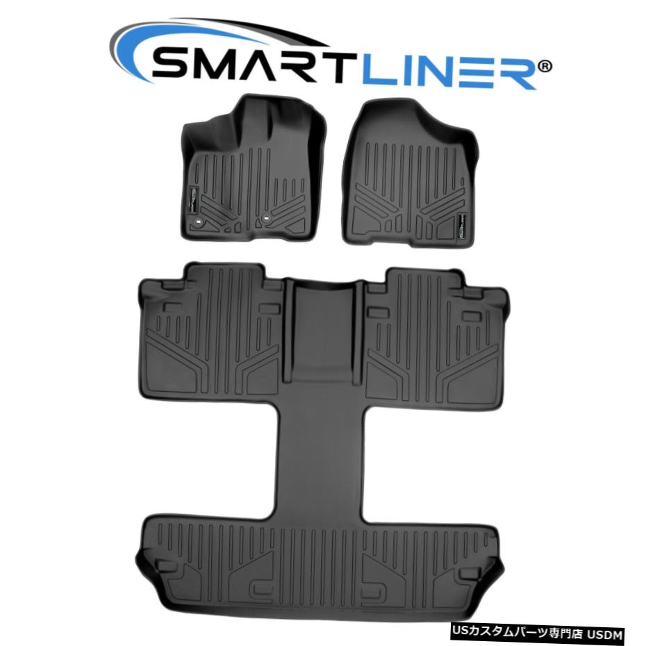 Floor Mat SMARTLINER全天候型フロアマット（3列）2013-2020シエナ7シート用ブラックセット SMARTLINER All Weather Floor Mats (3 Row) Set Black For 2013-2020 Sienna 7 Seats 【並行輸入品】 46,926円