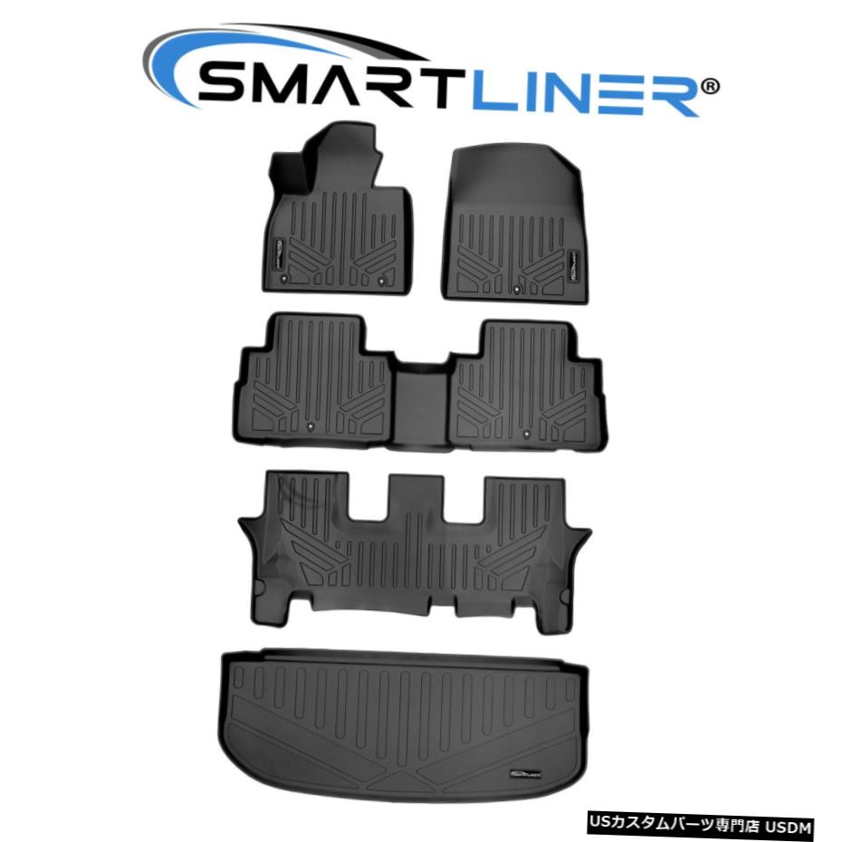 Floor Mat SMARTLINERフロアマット2020-2021ヒュンダイパリセード用3列＆カーゴライナーバンドル SMARTLINER Floor Mats 3 Rows & Cargo Liner Bundle for 2020-2021 Hyundai Palisade 【並行輸入品】