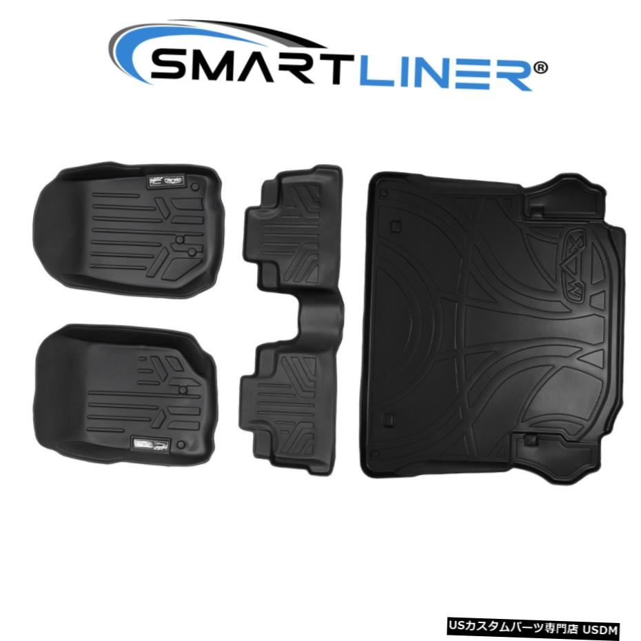 Floor Mat SMARTLINERフロアマットとカーゴライナーセットブラックラングラーアンリミテッド SMARTLINER Floor Mats And Cargo Liner Set Black For Wrangler Unlimited 【並行輸入品】