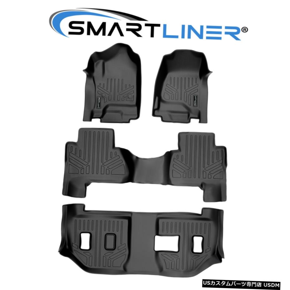 Floor Mat 全天候型フロアマットセット3列とエスカレードESVブラック用カーゴライナーバンドル All Weather Floor Mats Set 3 Rows and Cargo Liner Bundle for Escalade ESV Black 【並行輸入品】