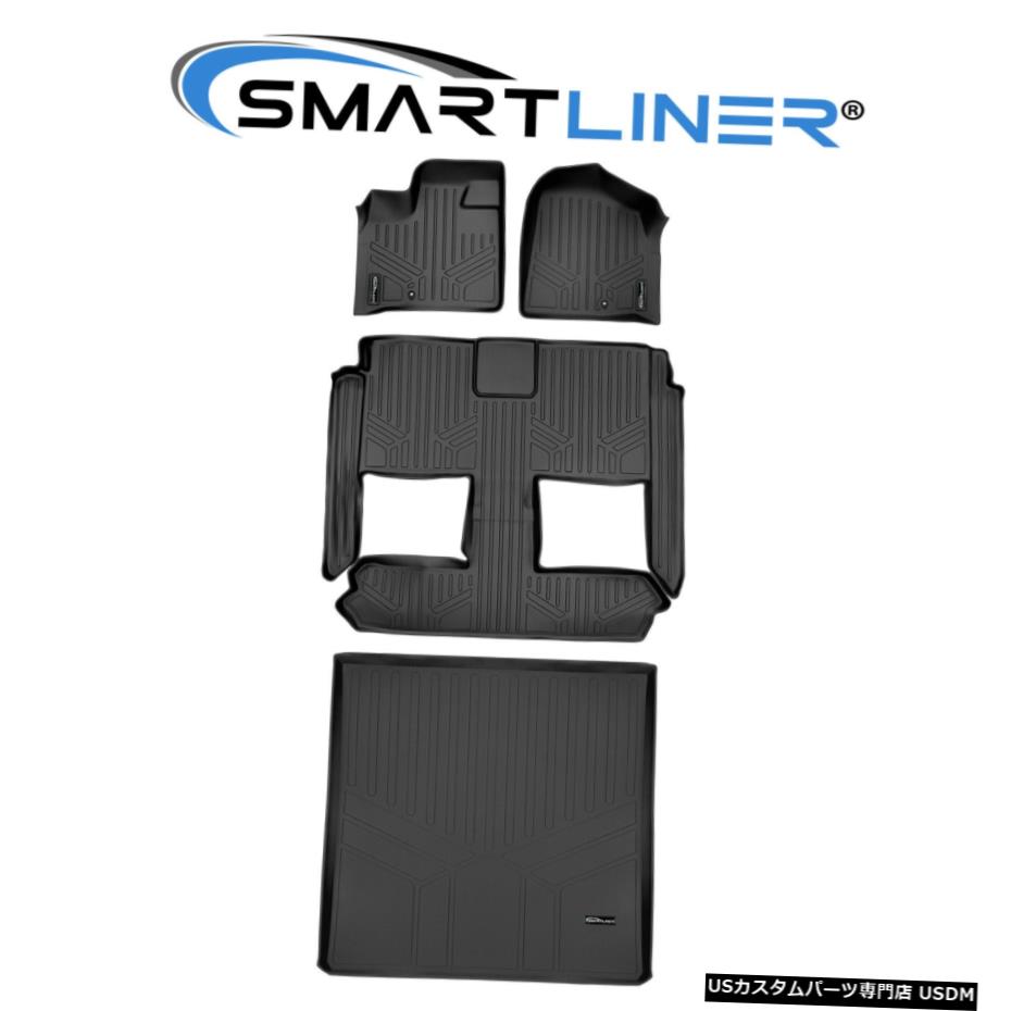 Floor Mat SMARTLINERフロアマットとカーゴライナーブラック2008-2020キャラバン/タウンカントリー SMARTLINER Floor Mats And Cargo Liner Black For 2008-2020 Caravan / Town Country 【並行輸入品】