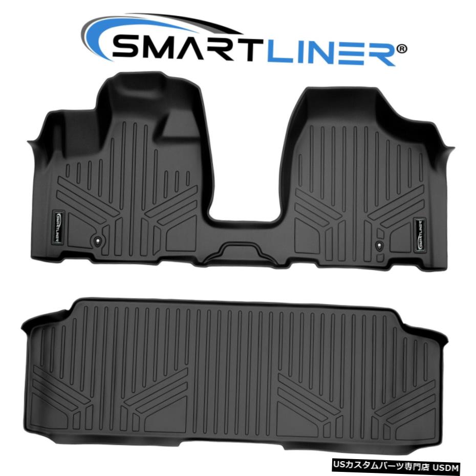 Floor Mat SMARTLINERブラックフロアマットライナーセット2008-2019タウン＆カントリー/グランドキャラバン SMARTLINER Black Floor Mat Liner Set for 2008-2019 Town & Country/Grand Caravan 【並行輸入品】