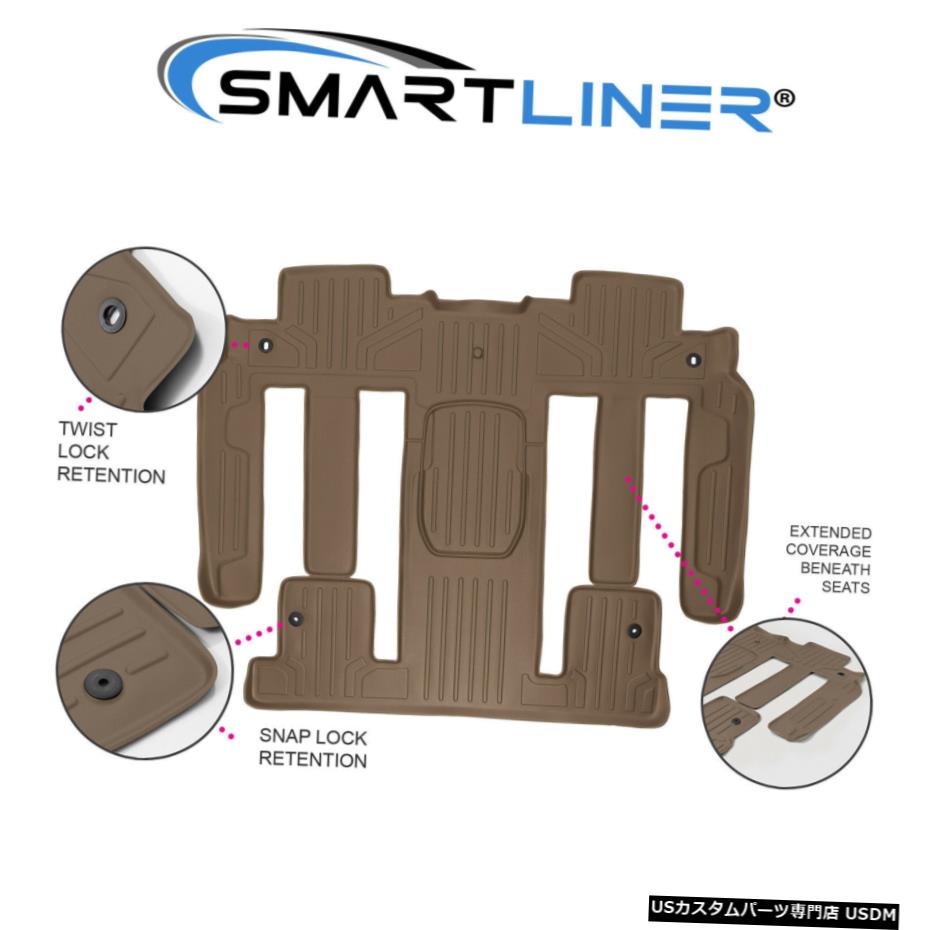 Floor Mat SMARTLINERカスタムフィットトラバース/アカディア/エンクレーブ用2列目/ 3列タンフロアマット SMARTLINER Custom Fit 2nd/3rd Row Tan Floor Mat for Traverse/Acadia/Enclave 【並行輸入品】