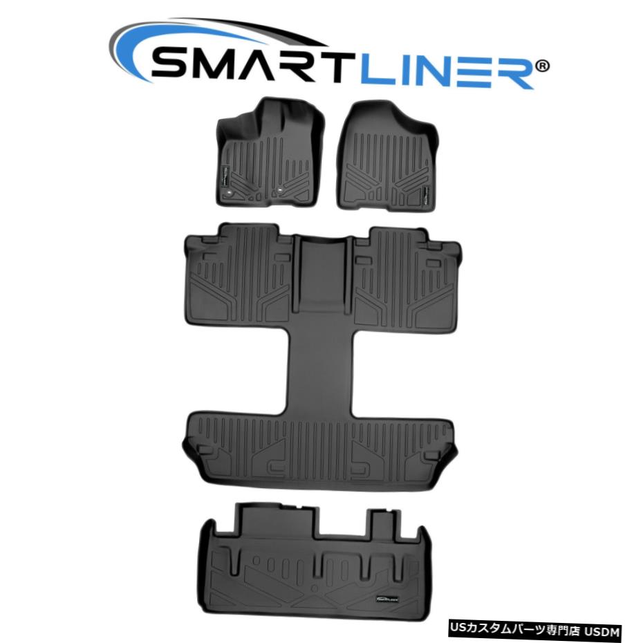 Floor Mat SMARTLINERフロアマット（3列）カーゴライナーセットブラック13-2020シエナ7シート SMARTLINER Floor Mats (3 Rows) Cargo Liner Set Black For 13-2020 Sienna 7 Seats 【並行輸入品】