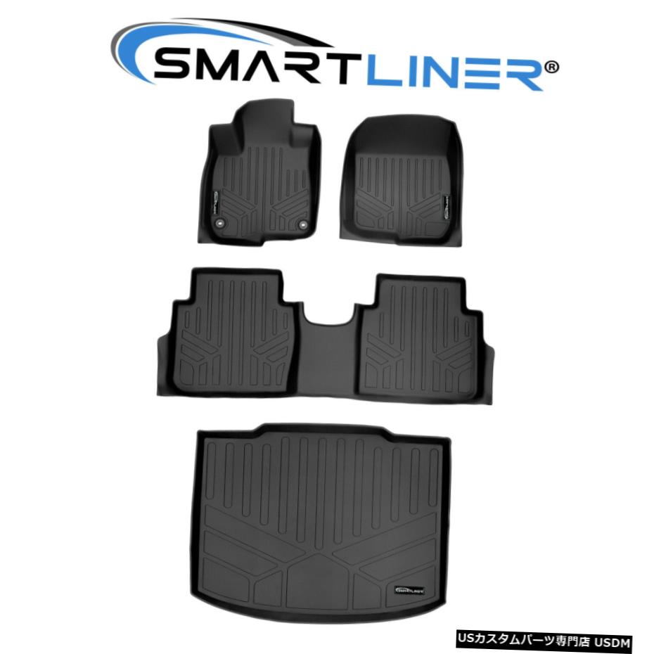 Floor Mat SMARTLINERフロアマット2列セットカーゴライナーロアデッキブラック2017-2021CR-V SMARTLINER Floor Mats 2 Row Set Cargo Liner Lower Deck Black For 2017-2021 CR-V 【並行輸入品】