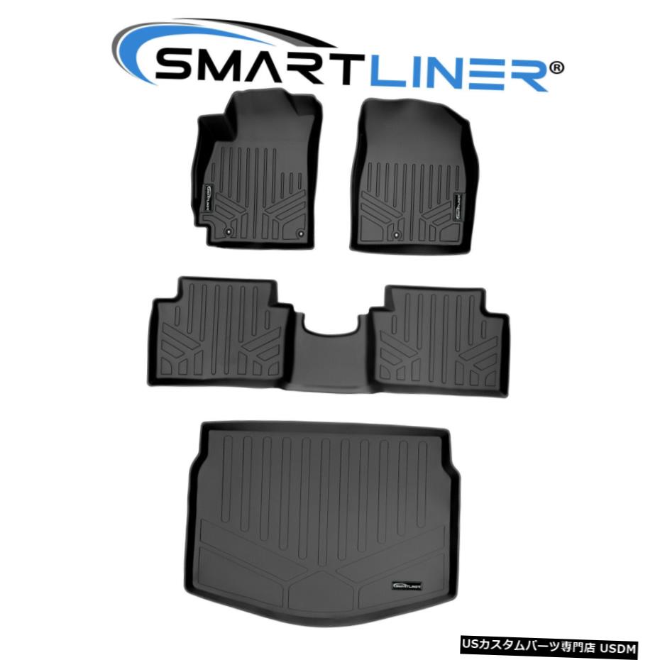 Floor Mat SMARTLINERフロアマットカーゴライナーセットブラック2019-2021ヒュンダイベロスター SMARTLINER Floor Mats Cargo Liner Set Black for 2019-2021 Hyundai Veloster 【並行輸入品】