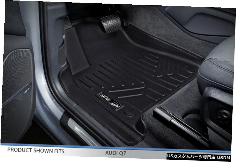 Floor Mat Maxlinerカスタムフロアマットライナー3列セットブラック2017-2020アウディQ7 Maxliner Custom Floor Mats Liner 3 Rows Set Black For 2017-2020 Audi Q7 【並行輸入品】