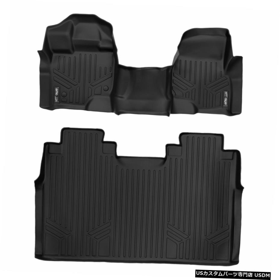 Floor Mat MAXFLOORMATカスタムフロアマットライナーセット15-20F150クルーベンチシート用ブラック MAXFLOORMAT Custom Floor Mats Liner Set Black for 15-20 F150 Crew Bench Seats 【並行輸入品】