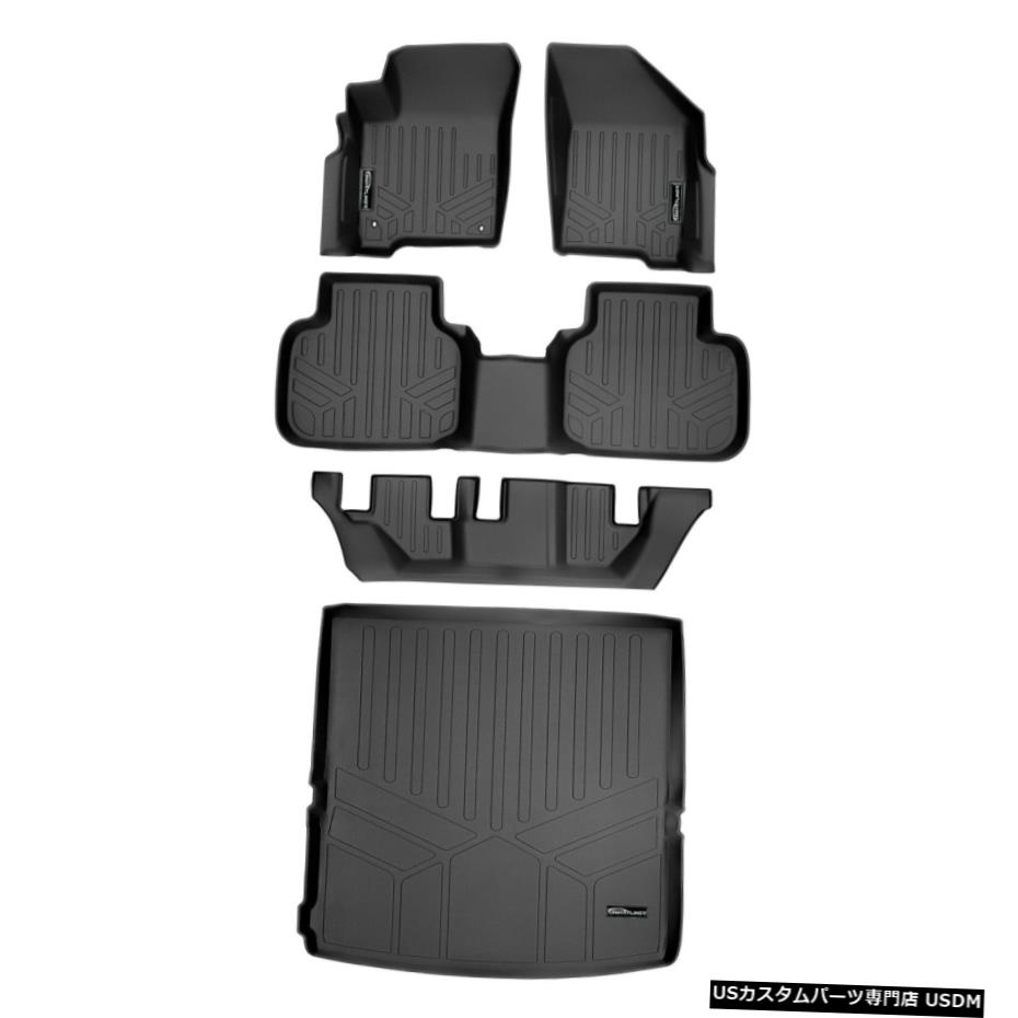 Floor Mat Maxlinerレベル座布団と2縦列目の裏のカーゴライナーブラックジャーニー12 Maxliner Floor Mats And Cargo Liner Behind 2nd Row Black For Journey 12 Rosadiy De