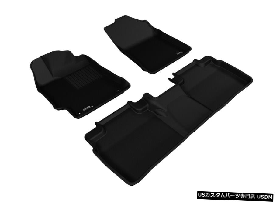 Floor Mat カグー全天候型ライナー2015-2017カムリ用ブラック1列目および2列目フロアマット Kagu All-Weather Liners Black 1st And 2nd Row Floor Mats for 2015-2017 Camry 【並行輸入品】