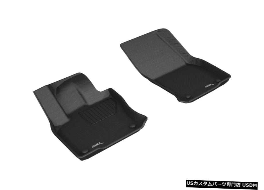 Floor Mat カグー全天候型カスタムフィットライナーブラック1列目フロアマット2018-2019ティグアン Kagu All-Weather Custom Fit Liners Black 1st Row Floor Mats for 2018-2019 Tiguan 【並行輸入品】