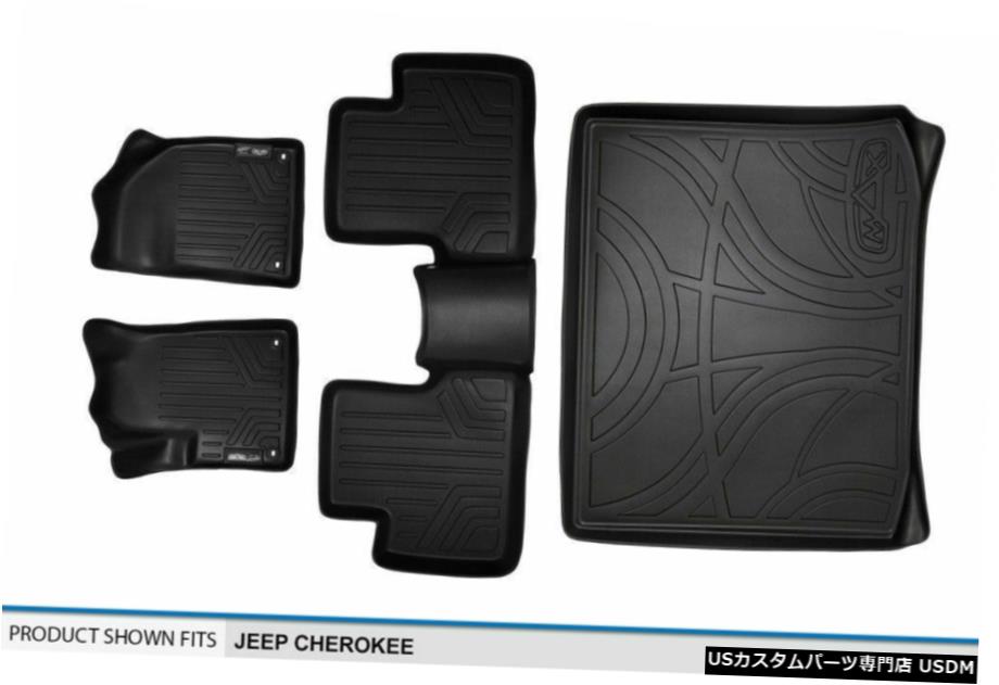 Floor Mat MaxLiner All Weather 1st 2nd / Cargo Floor Mat Set Black for 14-21 Jeep Cherokee MaxLiner All Weather 1st 2nd/Cargo Floor Mat Set Black for 14-21 Jeep Cherokee 【並行輸入品】