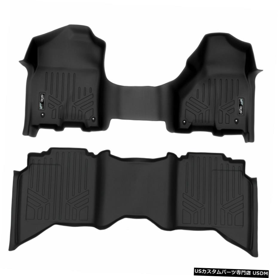 Floor Mat MaxLinerカスタム全天候型1列目/ 2列目フロアマットブラック（2012-18ラムクルー用） MaxLiner Custom All Weather 1st/2nd Row Floor Mats Black for 2012-18 Ram Crew 【並行輸入品】