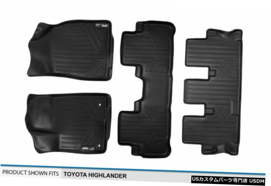 Floor Mat MAXFLOORMATフロント/ 2階/ 3階ライナーマットブロック14-19トヨタハイランダー MAXFLOORMAT Front/Second/Third Floor Liner Mat Blk for 14-19 Toyota Highlander 【並行輸入品】