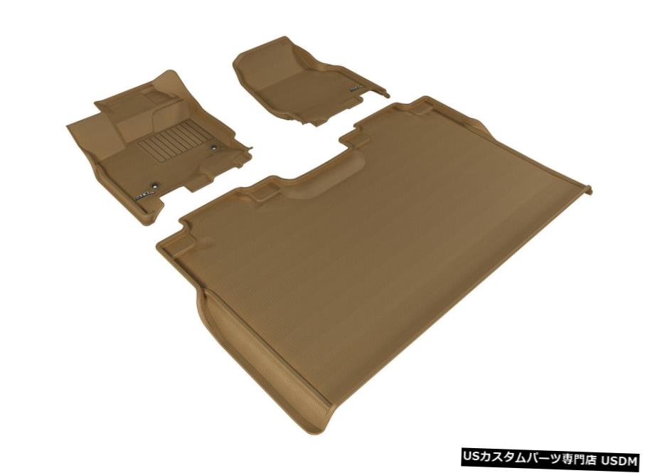 Floor Mat カグー全天候型カスタムフィットライナータン1列目および2列目フロアマットL1FR08301502 Kagu All-Weather Custom Fit Liners Tan 1st And 2nd Row Floor Mats L1FR08301502 【並行輸入品】