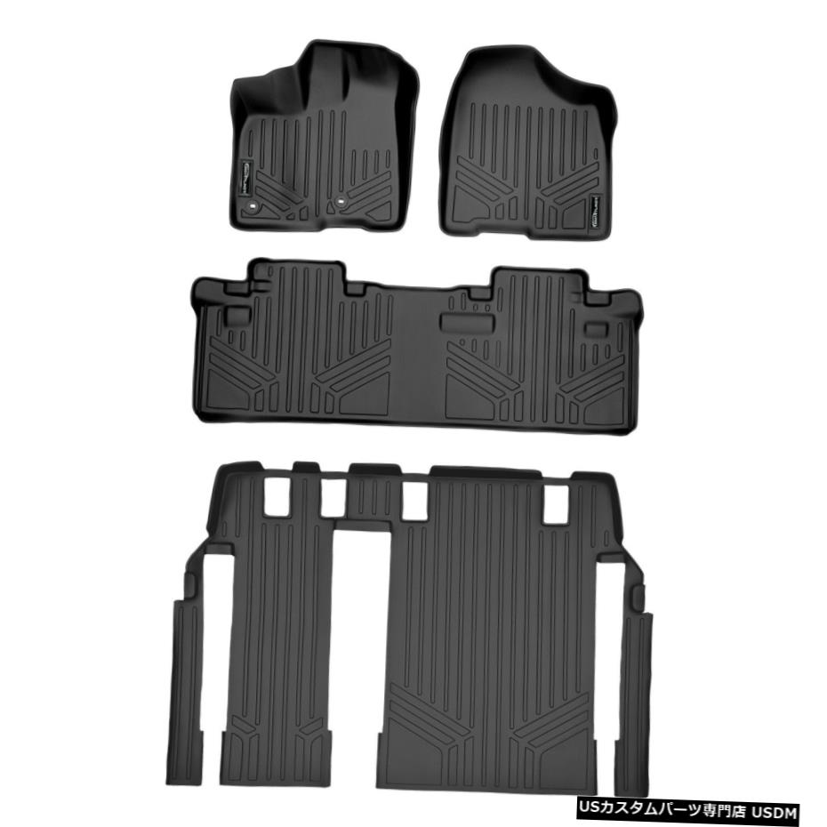 Floor Mat Smartlinerフロアマットライナー（3列）13-2020シエナ8乗客用ブラックセット Smartliner Floor Mats Liner (3 Rows) Set Black For 13-2020 Sienna 8 Passenger 【並行輸入品】