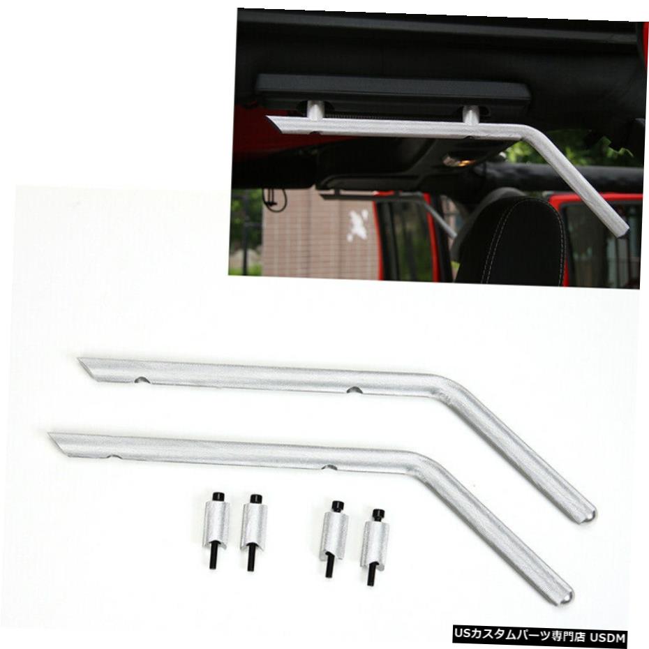クロームメッキ ジープラングラーJk2007-2018アルミニウム合金クローム用ペアリアグラブハンドルバー Pair Rear Grab Handles Bar for Jeep Wrangler Jk 2007-2018 Aluminum Alloy Chrome 【並行輸入品】