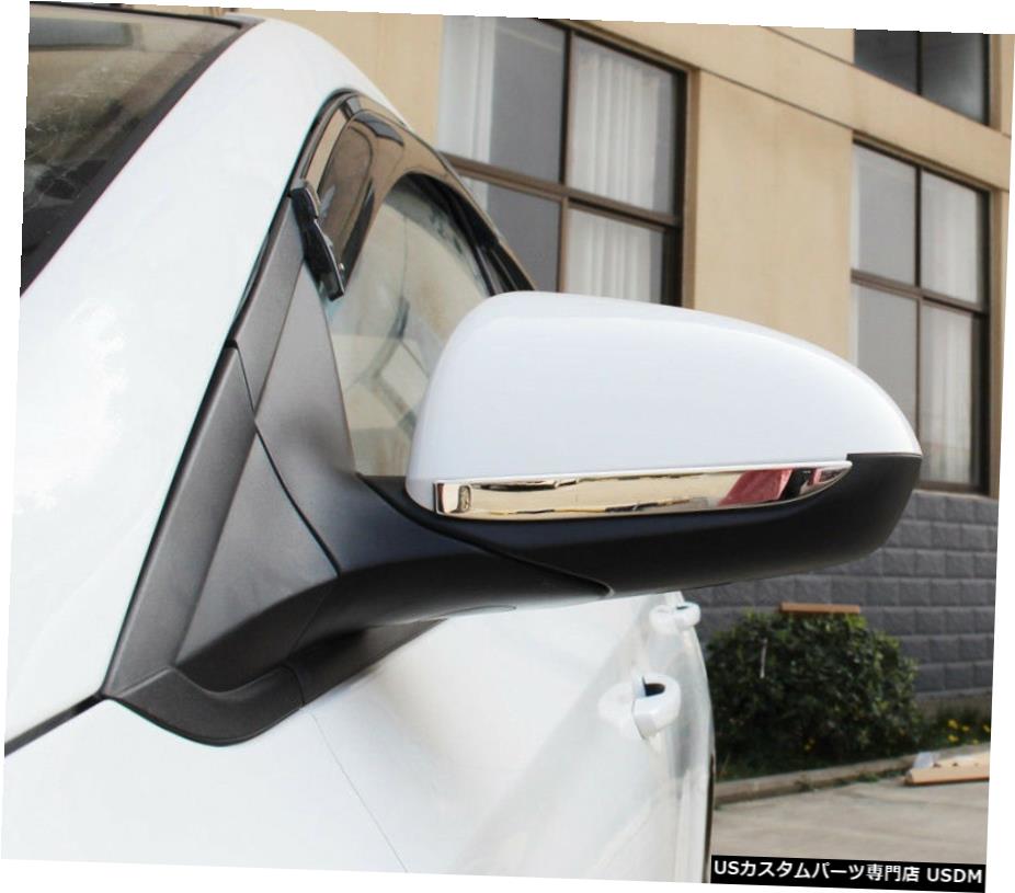 クロームメッキ ヒュンダイアクセントソラリスヴェルナ18-19用クロームサイドミラーストライプカバートリム2個 Chrome Side Mirror Stripe Cover Trim 2pcs for Hyundai Accent Solaris Verna 18-19 【並行輸入品】