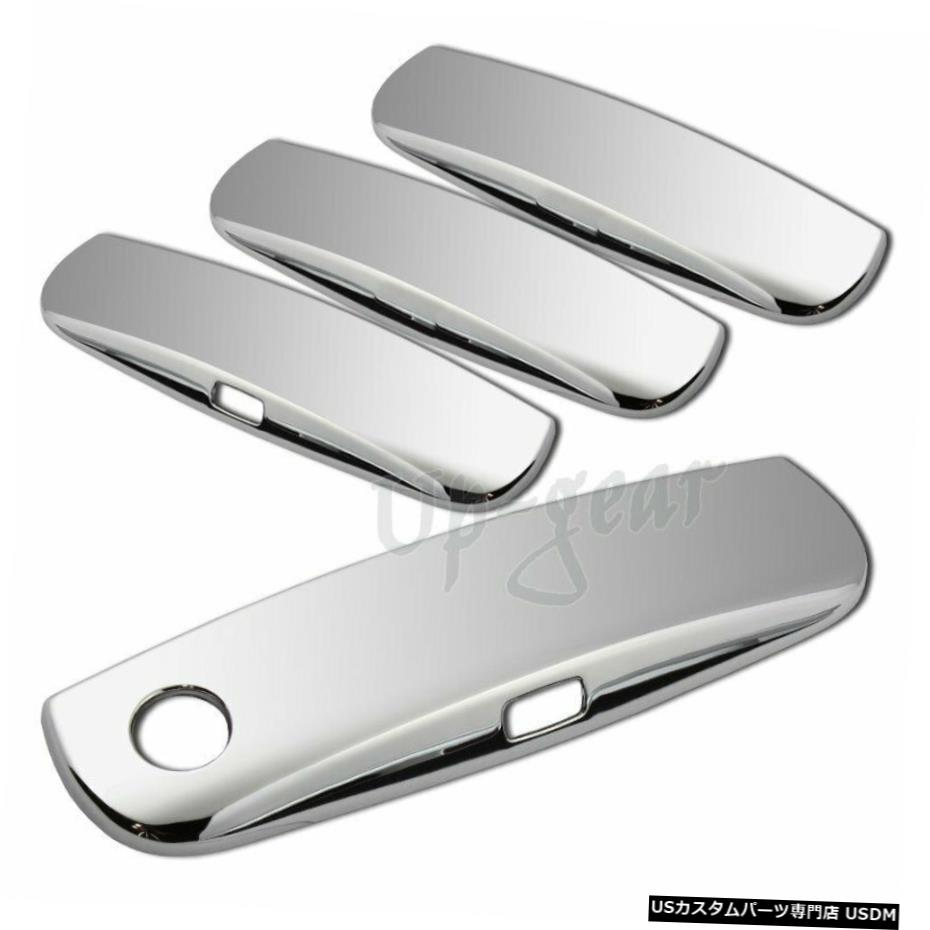クロームメッキ 2011-2015ダッジチャージャーミラークロームドアハンドルカバーキャップスマートキーホール For 2011-2015 Dodge Charger Mirror Chrome Door Handle Cover Cap Smart Key Hole 【並行輸入品】