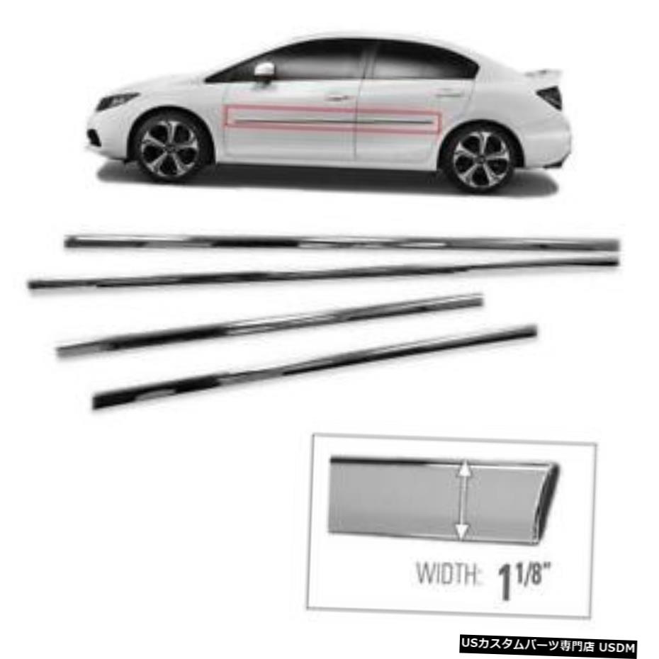 クロームメッキ 2012-2015ホンダシビッククロームサイドスカートトリム For 2012-2015 Honda Civic Chrome Side Skirt Trim 【並行輸入品】 30,102円