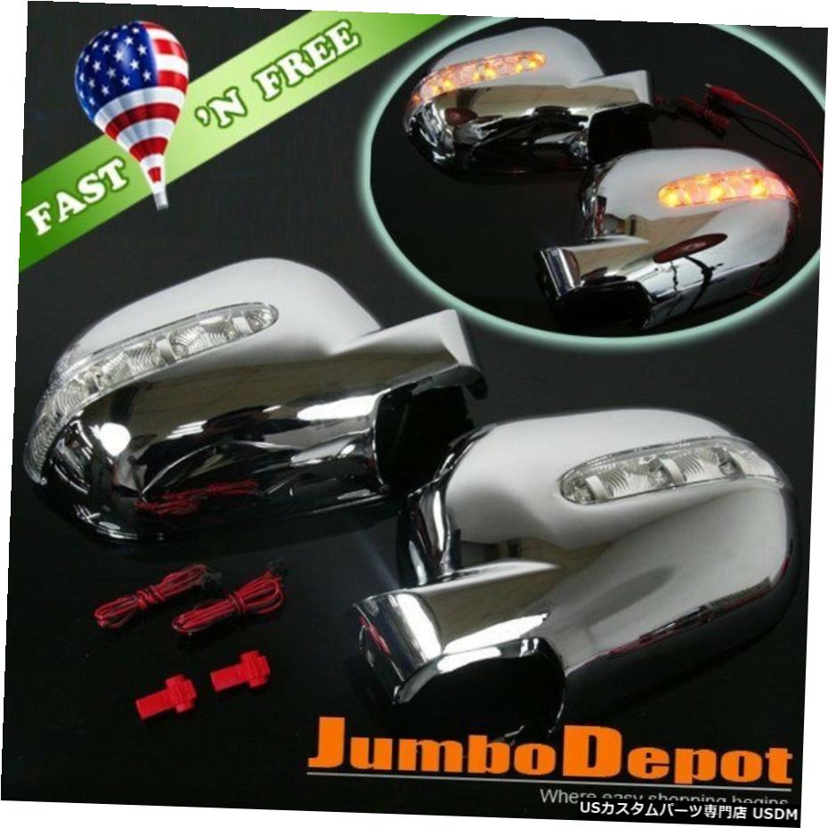 クロームメッキ US 2X Fit 97-01 Mercedes-Benz W163 ML320 ML430クロームミラーカバー、LED信号付き US 2X Fit 97-01 Mercedes-Benz W163 ML320 ML430 Chrome Mirror Cover w/ LED Signal 【並行輸入品】