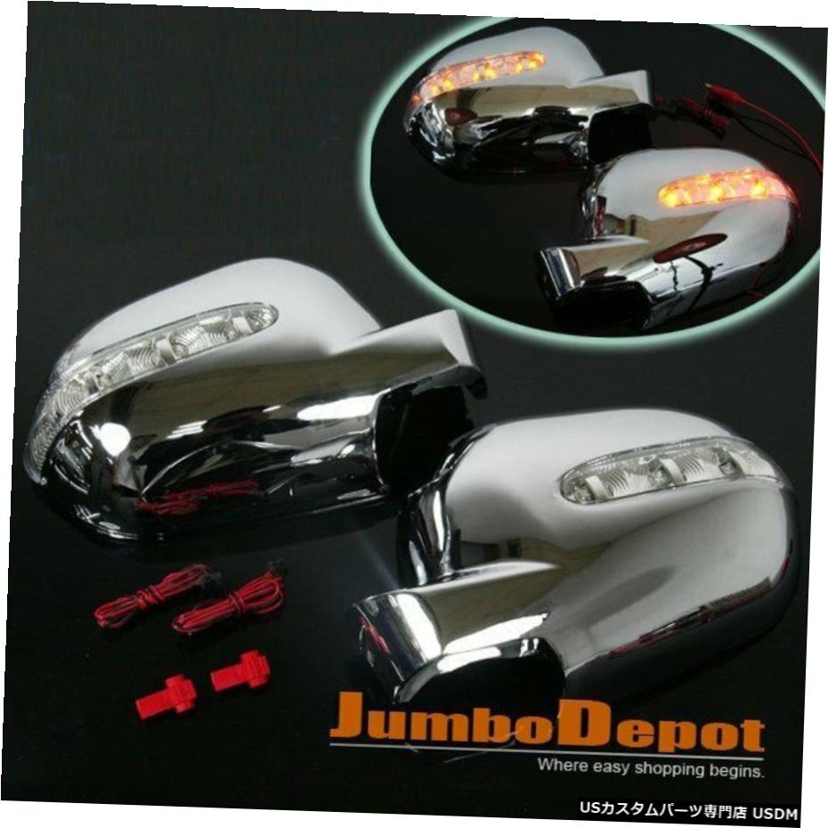 クロームメッキ メルセデスW163ML320 ML430クロームサイドドアミラーカバー、LED信号付き Fit MERCEDES W163 ML320 ML430 Chrome Side Door Mirror Cover w/LED Signal 【並行輸入品】