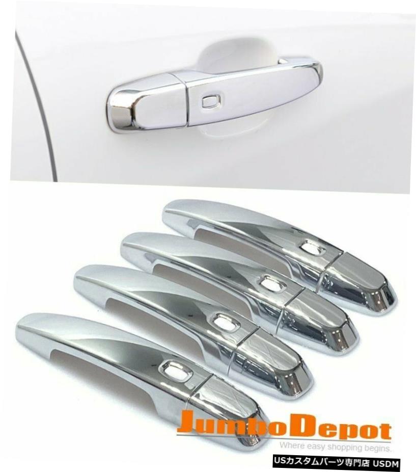 クロームメッキ クロームサイドドアハンドルカバートリム、4スマートホールフィット18-20シボレーエクイノックス Chrome Side Door Handle Cover Trim w/ 4 Smart Hole Fit 18-20 Chevrolet Equinox 【並行輸入品】