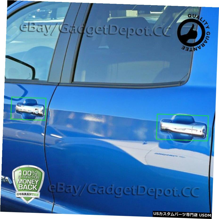 クロームメッキ 2008-2015トヨタセコイア4ドアハンドルクロームカバー、助手席キーホールなし For 2008-2015 Toyota Sequoia 4 Door Handle Chrome Covers w/o Passenger Keyhole 【並行輸入品】
