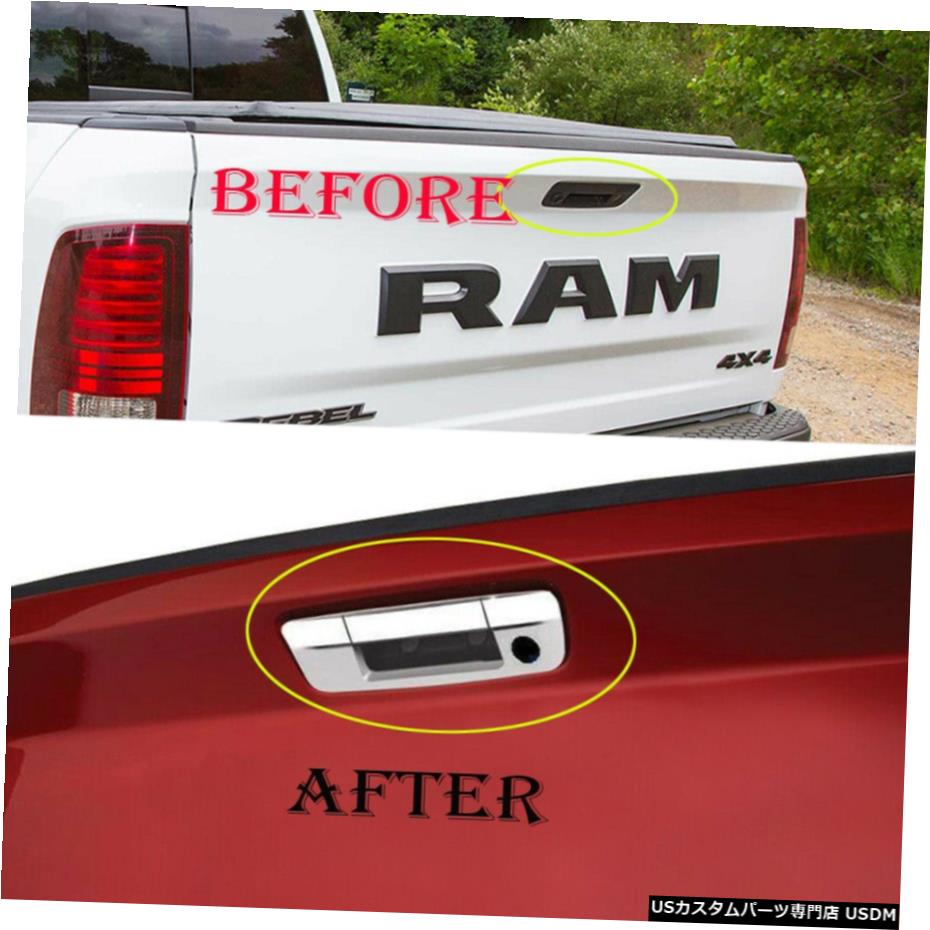 クロームメッキ Fit Dodge Ram 1500 2009-2017 Chrome TailGate Covers W / Cam Camera＆Hole Cutout Fit Dodge Ram 1500 2009-2017 Chrome TailGate Covers W/Cam Camera & Hole Cutout 【並行輸入品】