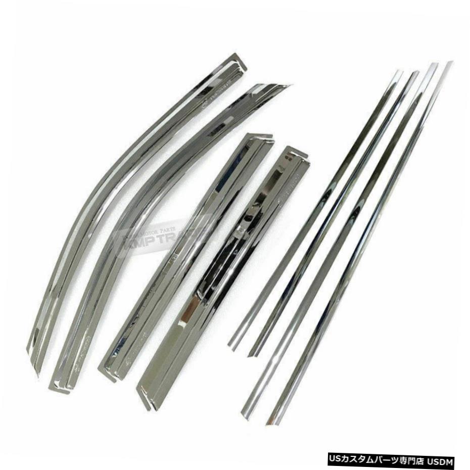 クロームメッキ Chrome Window Rain Guard Vent Visor Under Line 8P For HYUNDAI 06-12 Santa Fe CM 【並行輸入品】