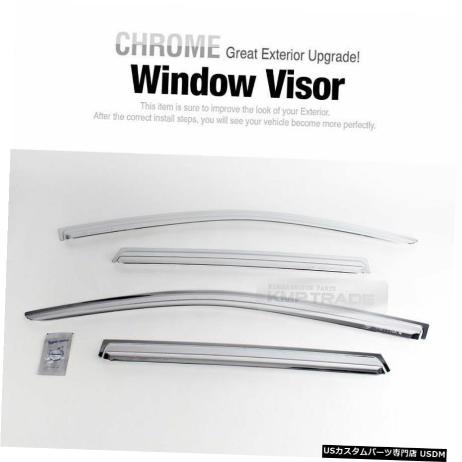 クロームメッキ Chrome Window Visor Rain Sun Guards 4P K695 For CHEVRY 2006-2010 Aveo 5Door 【並行輸入品】
