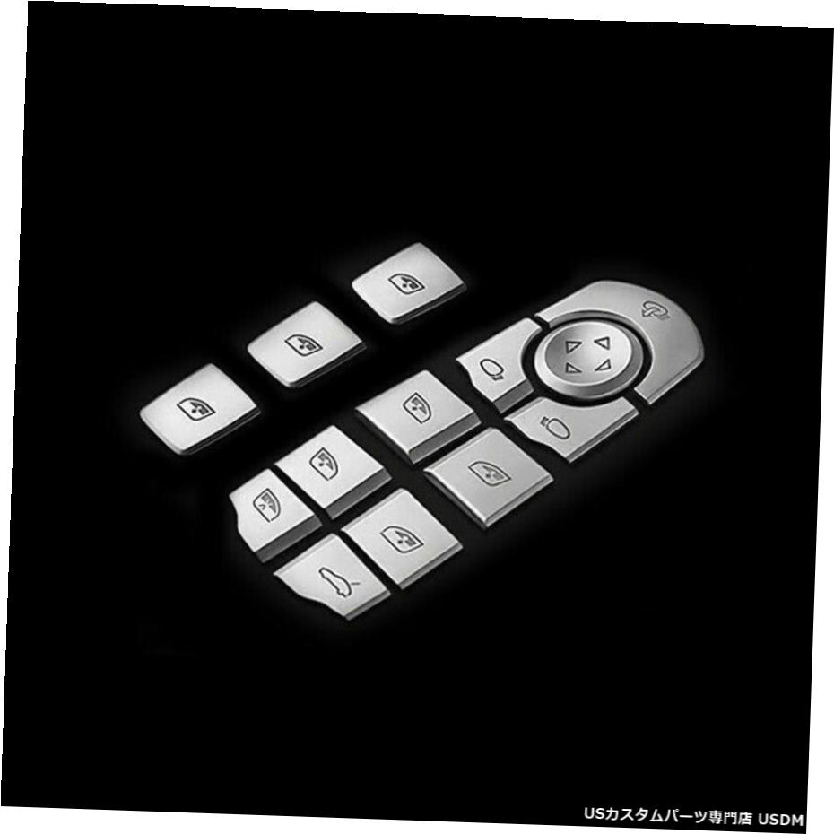 クロームメッキ For Porsche Cayenne Car Inner Door Window Switch Buttons Trim Cover 2011-2017 【並行輸入品】