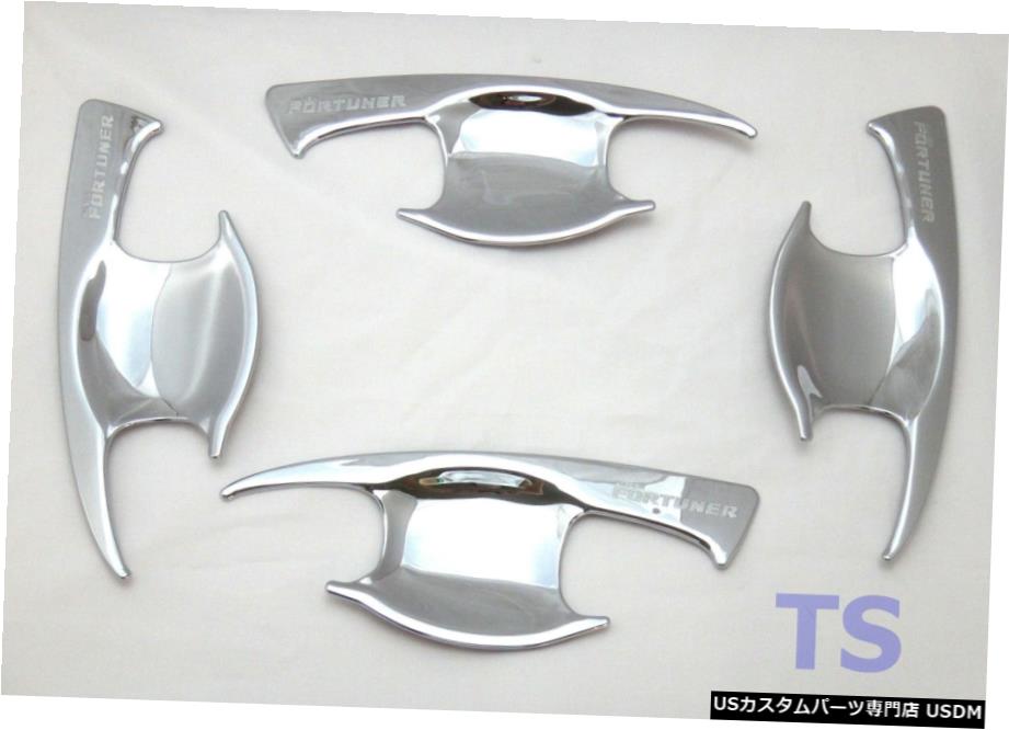 クロームメッキ Chrome Set 4 Dr Bowl Insert Cover Trim For Toyota New Fortuner 4Door Suv 2016 17 【並行輸入品】