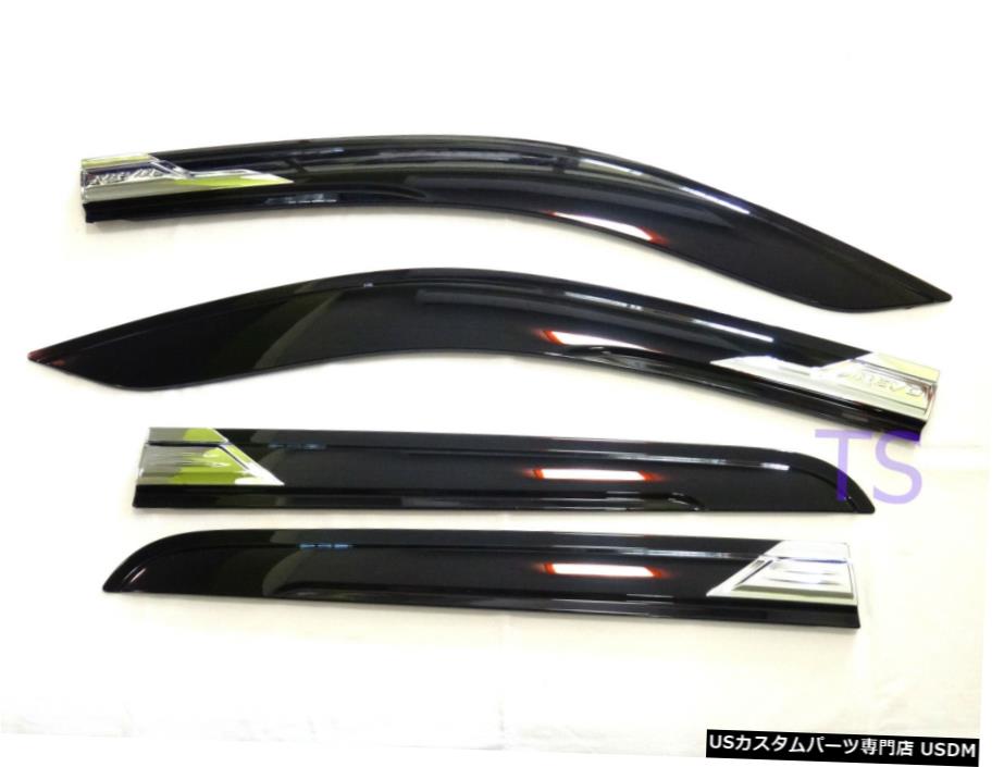 クロームメッキ CHROME + BLACK WEATHER GUARDS VISOR FOR TOYOTA HILUX REVO M70 M80 4 DOOR 2015 2016 CHROME+BLACK WEATHER GUARDS VISOR FOR TOYOTA HILUX REVO M70 M80 4 DOOR 2015 2016 【並行輸入品】