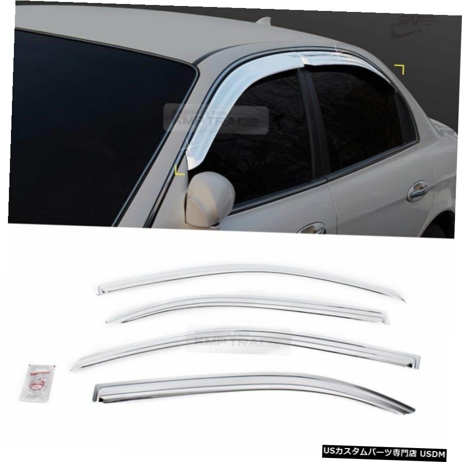 クロームメッキ Chrome Window Sun Vent Visor Rain Guards 4P K652 For HYUNDAI 1999-05 Sonata i34 【並行輸入品】