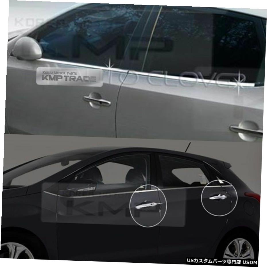 クロームメッキ クロームウィンドウアクセントモールディングドアキャッチガーニッシュ12Pfor HYUNDAI 08-12 i30 i30cw Chrome Window Accent Molding Door Catch Garnish 12P For HYUNDAI 08-12 i30 i30cw 【並行輸入品】