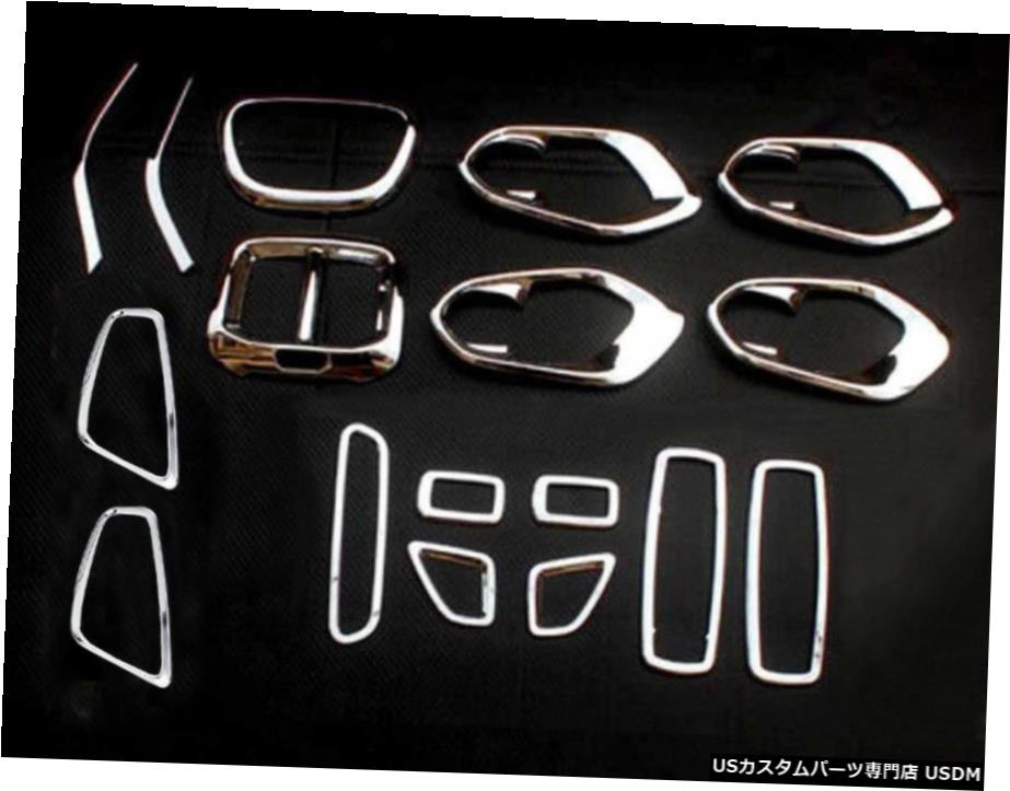クロームメッキ 17pcs Car Interior Accessories Whole kit Cover Trims for Jeep Cherokee 2014-2018 【並行輸入品】