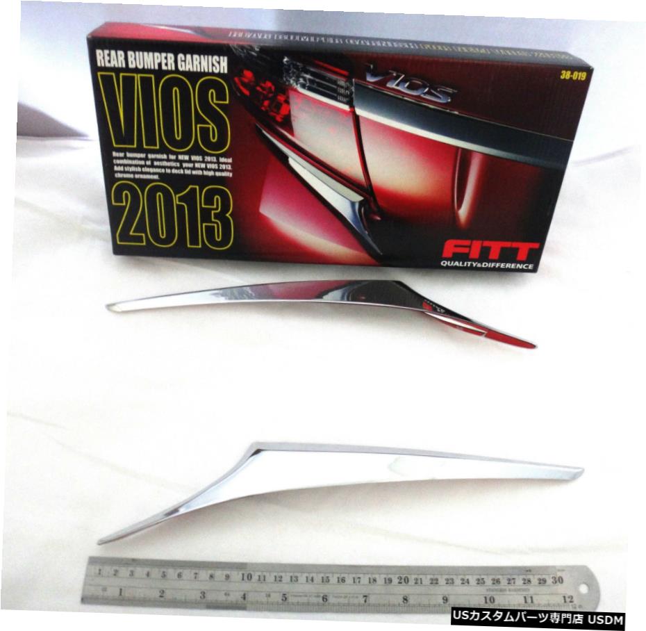 クロームメッキ FITT CHROME TAIL REAR BACK LAMP LIGHT TRIM FOR NEW TOYOTA VIOS 4DOOR SEDAN 2013 【並行輸入品】