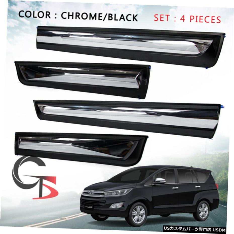 クロームメッキ Body Cladding Side Molding Guard FITT Chrome For Toyota Innova Crysta 2017 - 18 【並行輸入品】