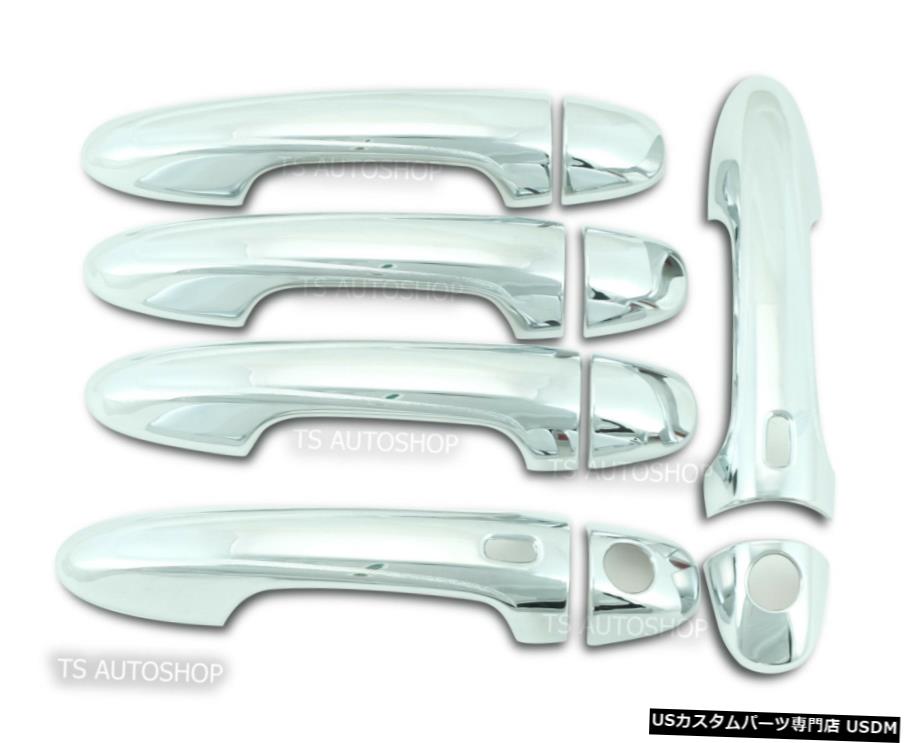 クロームメッキ CHROME 4DR HAND HANDLE COVER SMART KEYHOLE FOR TOYOTA FORTUNER SR5 SUV 2016 【並行輸入品】