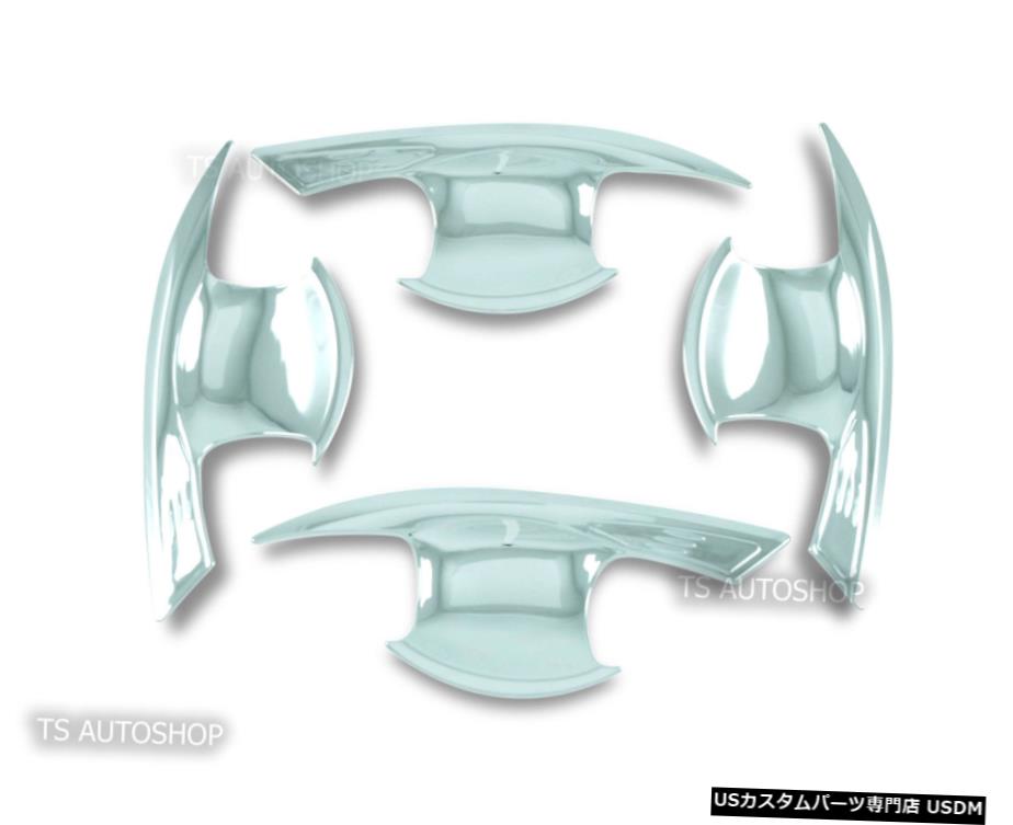 クロームメッキ 4DOOR CHROME BOWL INSERT HANDLE COVER FOR TOYOTA HILUX REVO SR5 M70 M80 2015-ON 【並行輸入品】