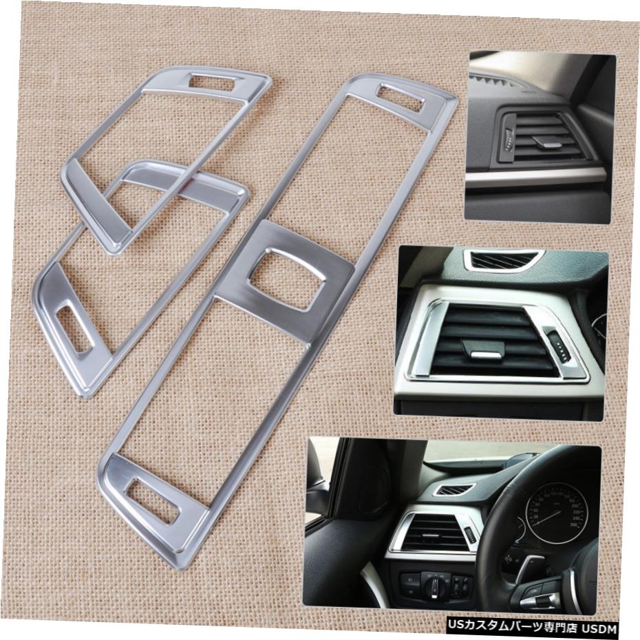 クロームメッキ 3xDashboard Central side Console AC Air Vent Cover Trim Fit for BMW 3 Series F30 【並行輸入品】