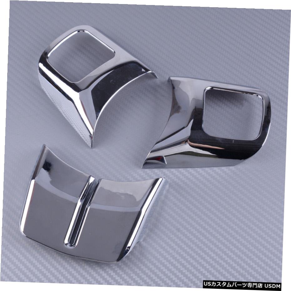 クロームメッキ Chrome Steering Wheel Frame Decor Cover Trim Fit For Grand Cherokee Wrangler JK 【並行輸入品】