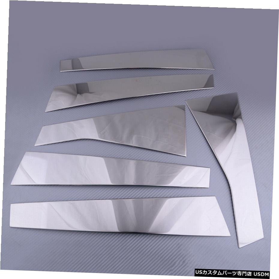 クロームメッキ Chrome S.S. Door Pillar Strips Trim Cover Fit For Jeep Cherokee 2014-18 6pcs/Set 【並行輸入品】
