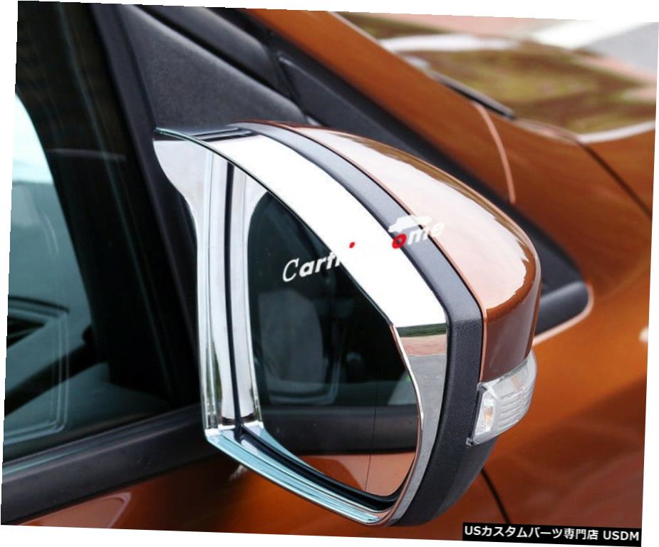 クロームメッキ Chrome Side Door Mirror Eyebrow Cover Trim 2pcs for Ford Kuga Escape 2013-2018 【並行輸入品】