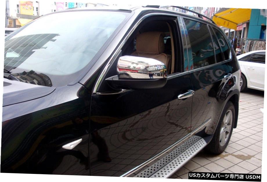 クロームメッキ ABS Chrome Rearview Side Mirror Cover Trim 2pcs For BMW X5 E70 2007-2013 【並行輸入品】