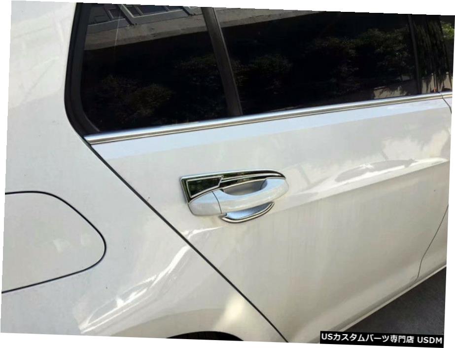 クロームメッキ ABSクロームサイドドアハンドルボウルカップカバートリム4pcsfor VW Golf MK7 2013-2018 ABS Chrome Side Door Handle Bowl Cup Cover Trim 4pcs for VW Golf MK7 2013-2018 【並行輸入品】